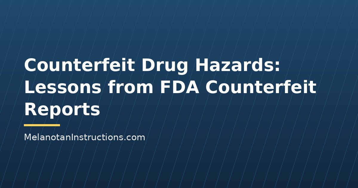 Counterfeit Drug Hazards: Lessons from FDA Counterfeit Reports