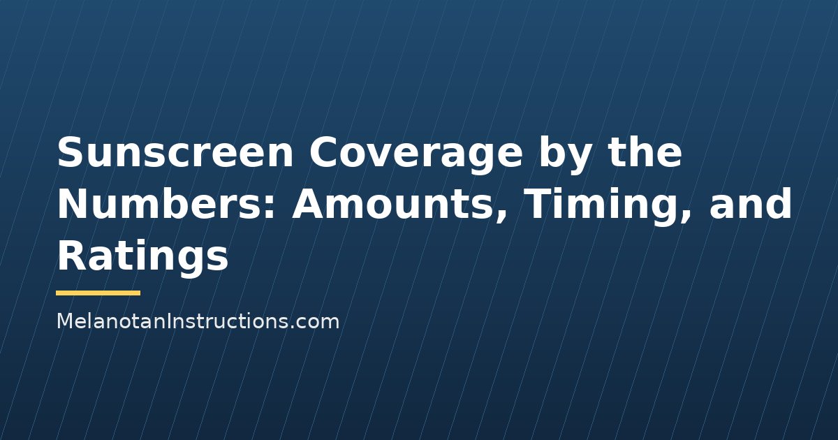 Sunscreen Coverage by the Numbers: Amounts, Timing, and Ratings